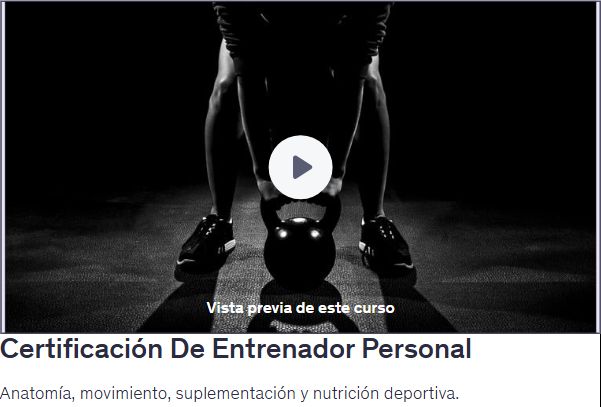 Certificación De Entrenador PersonalAnatomía, movimiento, suplementación y nutrición deportiva