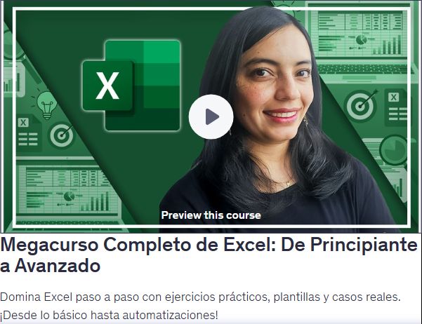 Megacurso Completo de Excel: De Principiante a Avanzado