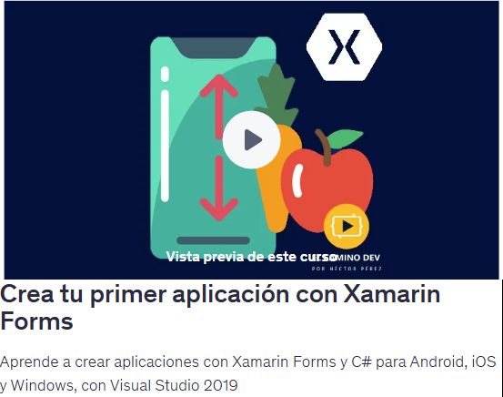Crear tu primer aplicación con Xamarin Forms