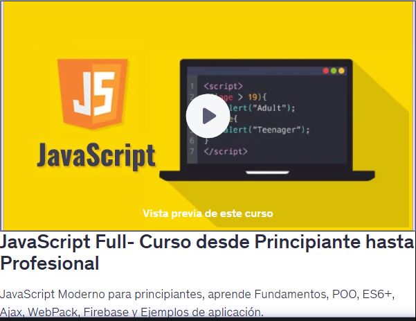 JavaScript Full- Curso desde Principiante hasta Profesional