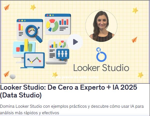 Looker Studio: De Cero a Experto + IA 2025 (Data Studio)