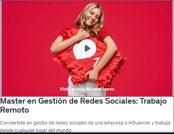 Master en Gestión de Redes Sociales: Trabajo Remoto
