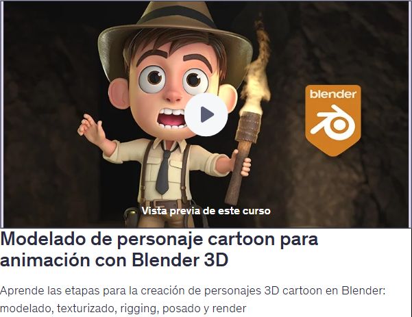 Modelado de personaje cartoon para animación con Blender 3D