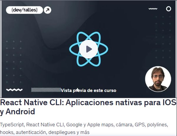 React Native CLI: Aplicaciones nativas para IOS y AndroidTypeScript