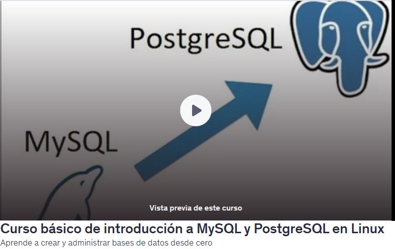 Curso básico de introducción a MySQL y PostgreSQL en Linux