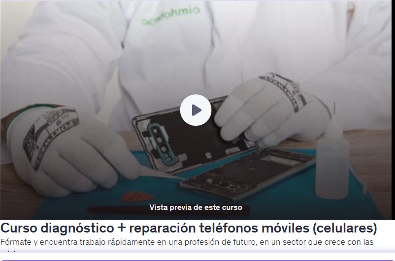 Curso diagnóstico + reparación teléfonos móviles (celulares)