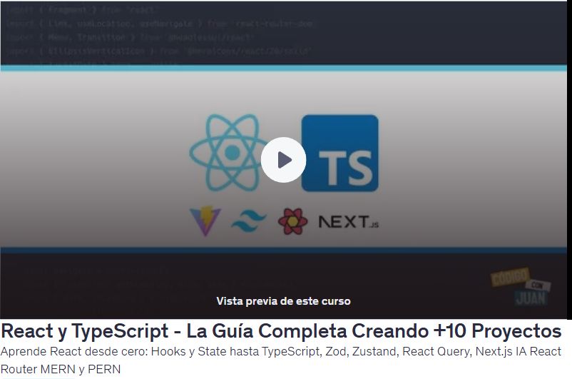 React y TypeScript - La Guía Completa Creando +10 Proyectos