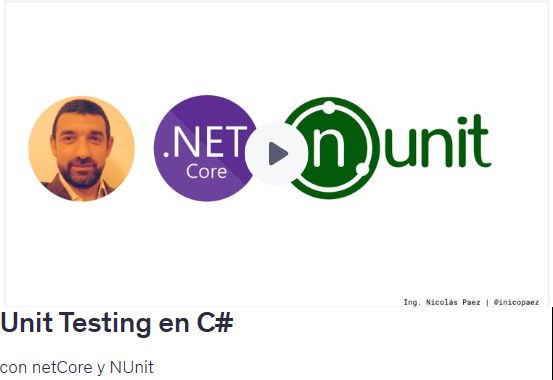 Unit Testing en C# con netCore y NUnit