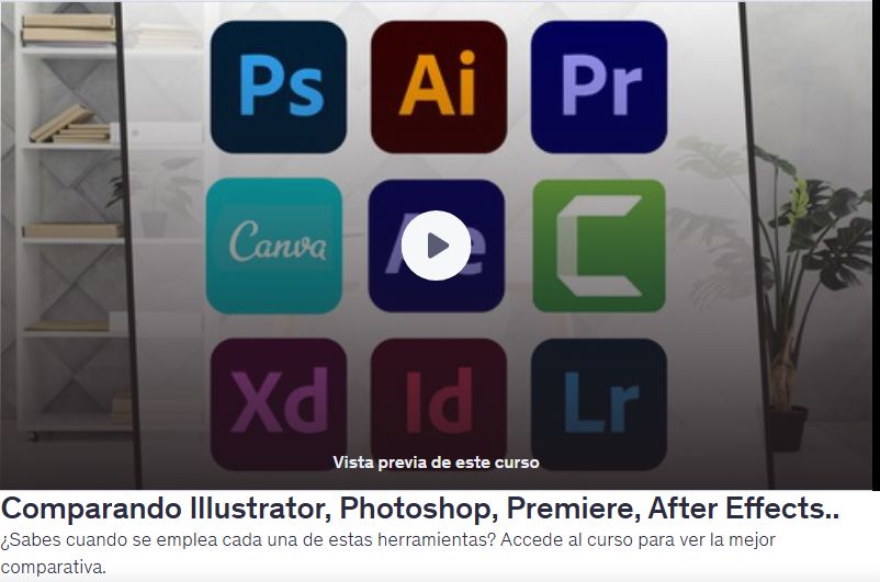 Comparativa de Illustrator, Photoshop, Premiere y After Effects