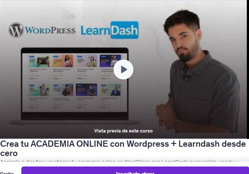 Crea tu ACADEMIA ONLINE con WordPress + Learndash desde cero