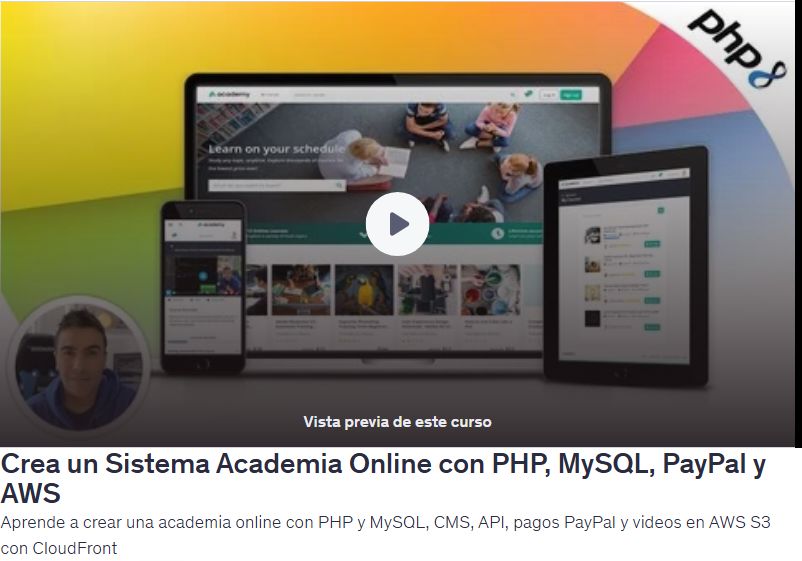 Crear una Academia Online con PHP y MySQL