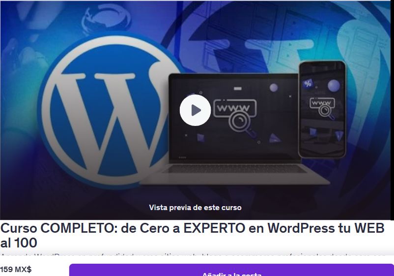 Curso COMPLETO: de Cero a EXPERTO en WordPress tu WEB al 100