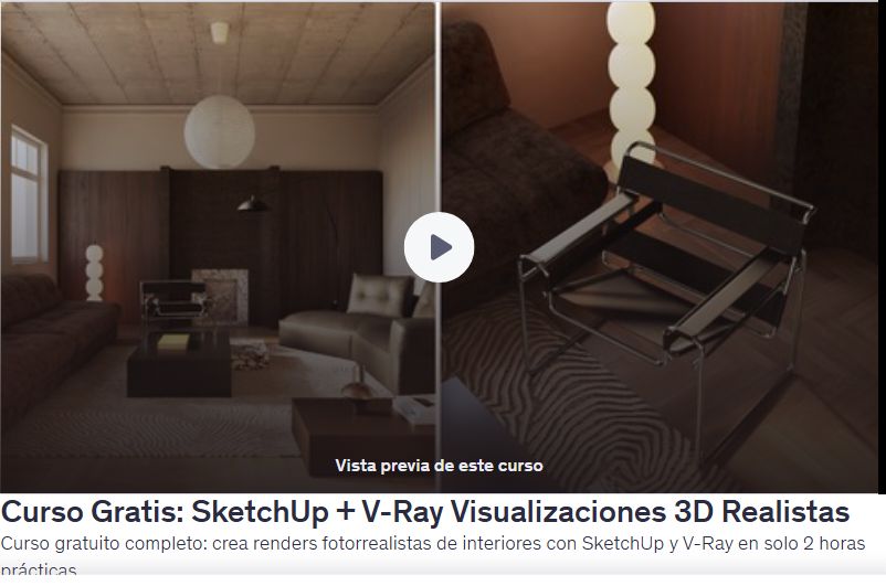Curso Gratis: SketchUp + V-Ray Visualizaciones 3D Realistas