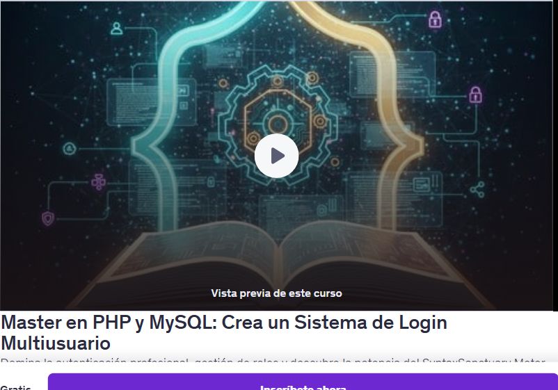 Master en PHP y MySQL: Crea un Sistema de Login Multiusuario