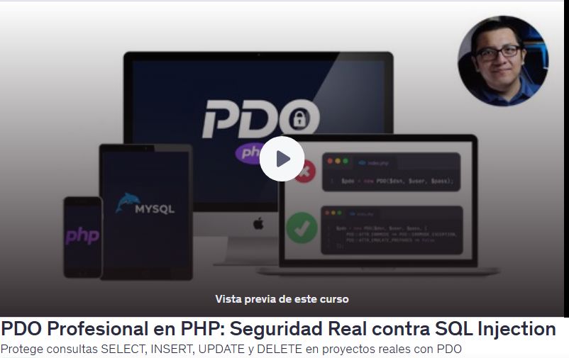 PDO Profesional en PHP: Seguridad Real contra SQL Injection