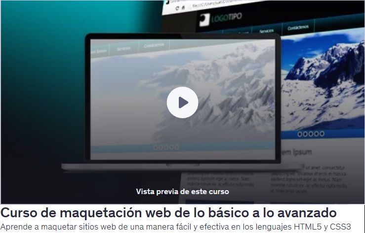 Curso de maquetación web de lo básico a lo avanzado