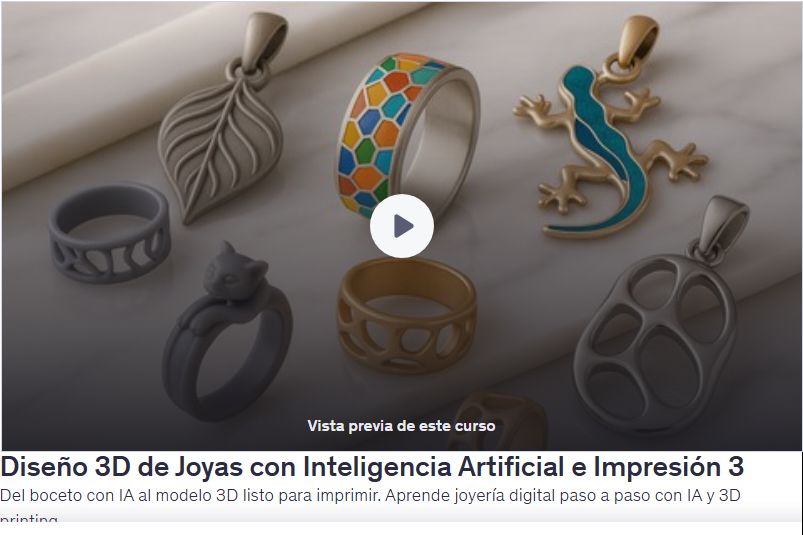 Diseño 3D de Joyas con Inteligencia Artificial e Impresión 3D