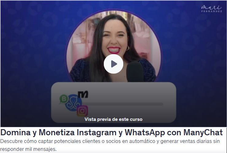 Domina y Monetiza Instagram y WhatsApp con ManyChat