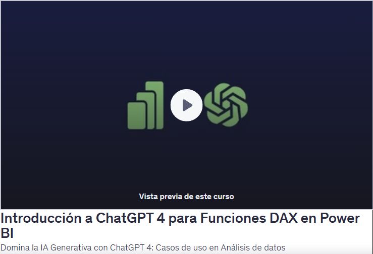 Introducción a ChatGPT 4 para Funciones DAX en Power BI