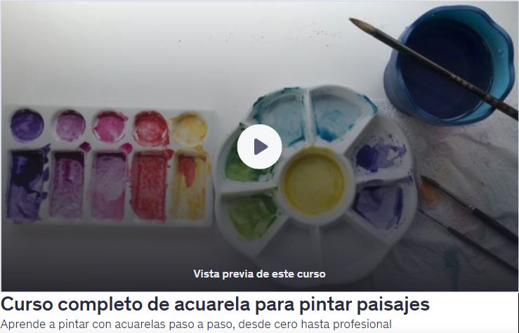 Curso completo de acuarela para pintar paisajes