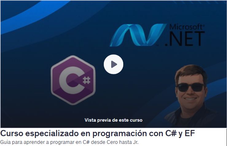 Curso especializado en programación con C# y EF