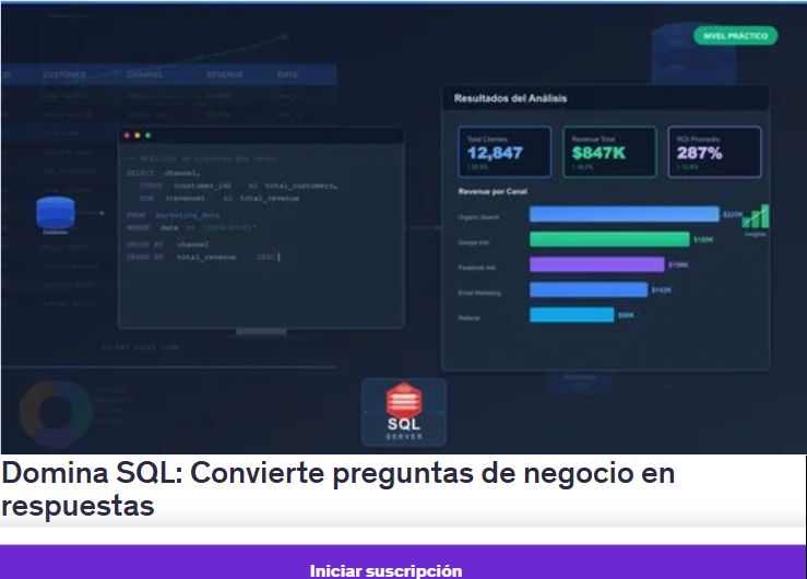 Domina SQL: Convierte preguntas de negocio en respuestas