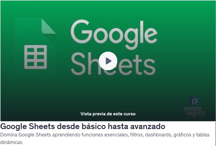 Google Sheets desde básico hasta avanzado