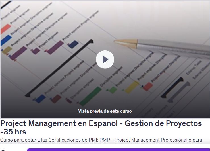 Project Management en Español - Gestion de Proyectos -35 hrs