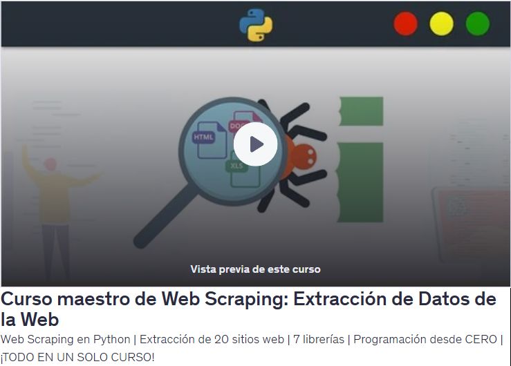 Curso maestro de Web Scraping: Extracción de Datos de la Web