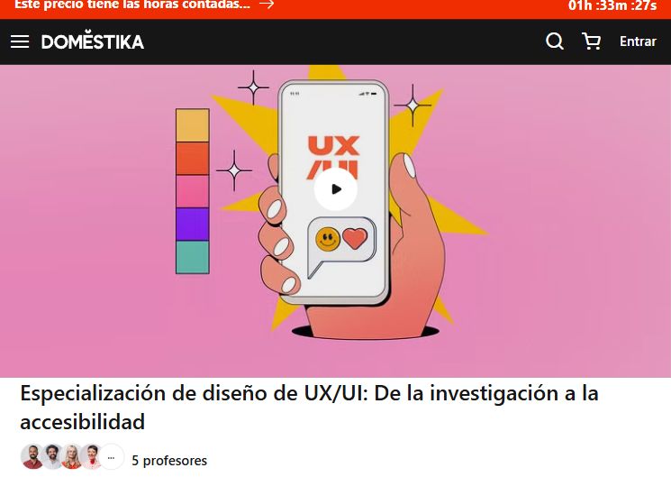 Especialización de diseño de UX/UI: De la investigación a la accesibilidad