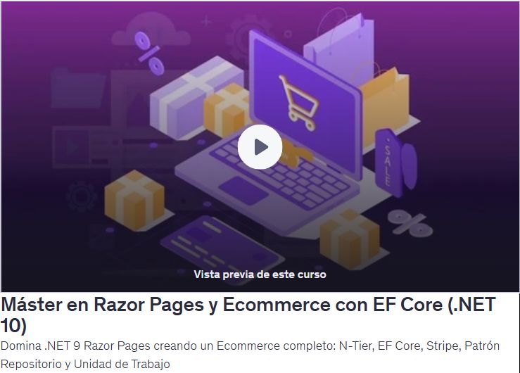 Máster en Razor Pages y Ecommerce con EF Core (.NET 10)