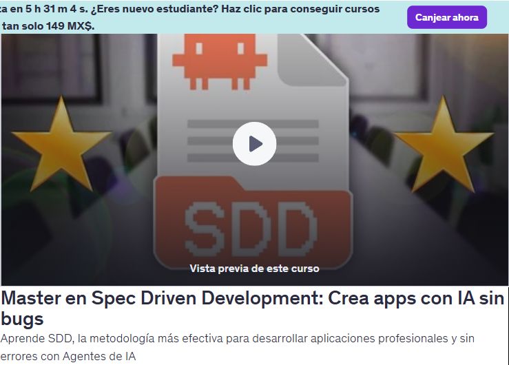 Master en Spec Driven Development: Crea apps con IA sin bugs