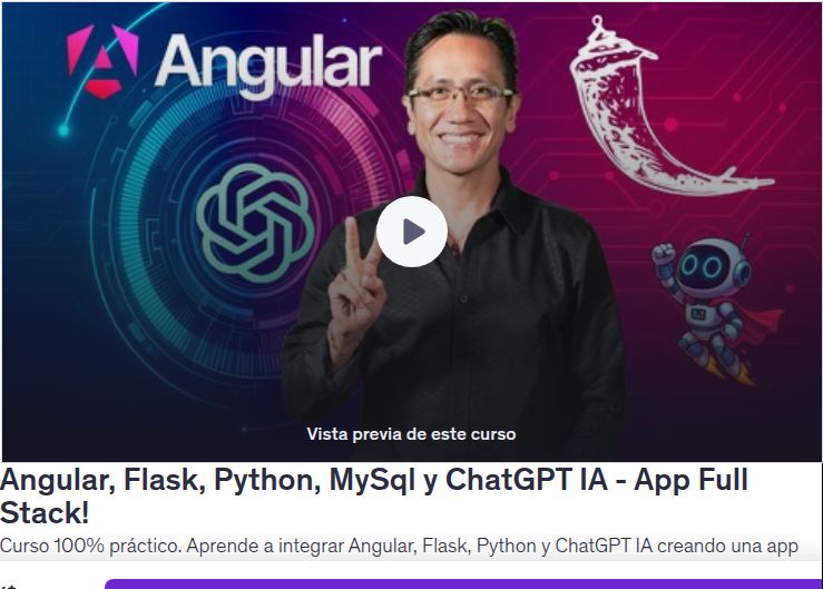 Angular, Flask, Python, MySql y ChatGPT IA - App Full Stack!