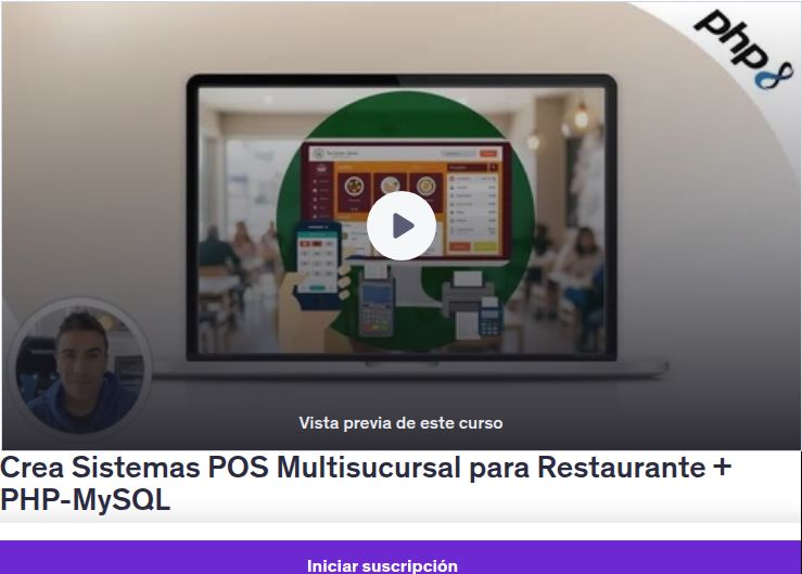 Crea Sistemas POS Multisucursal para Restaurante + PHP-MySQL