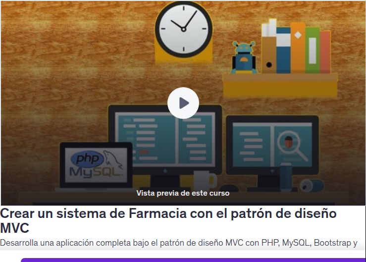 Crear un sistema de Farmacia con el patrón de diseño MVC
