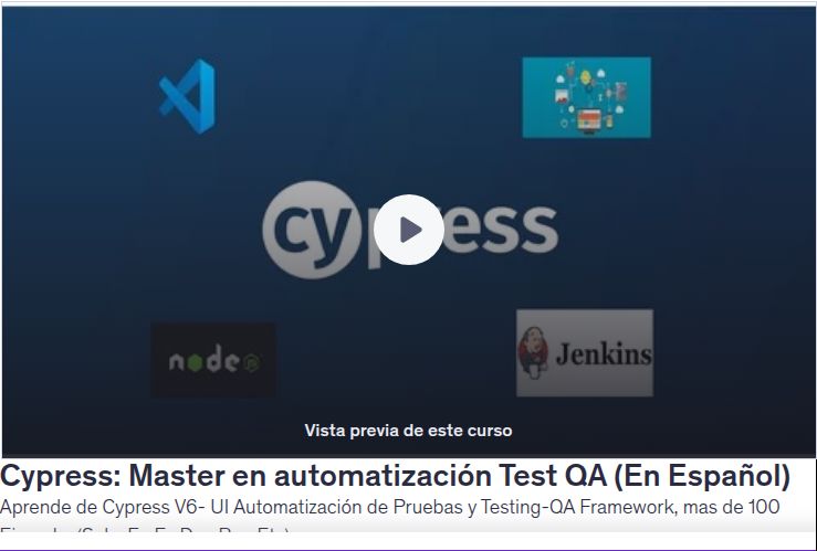 Cypress: Master en automatización Test QA (En Español)
