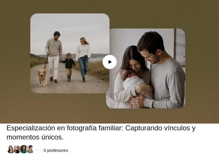 Especialización en fotografía familiar: Capturando vínculos y momentos únicos