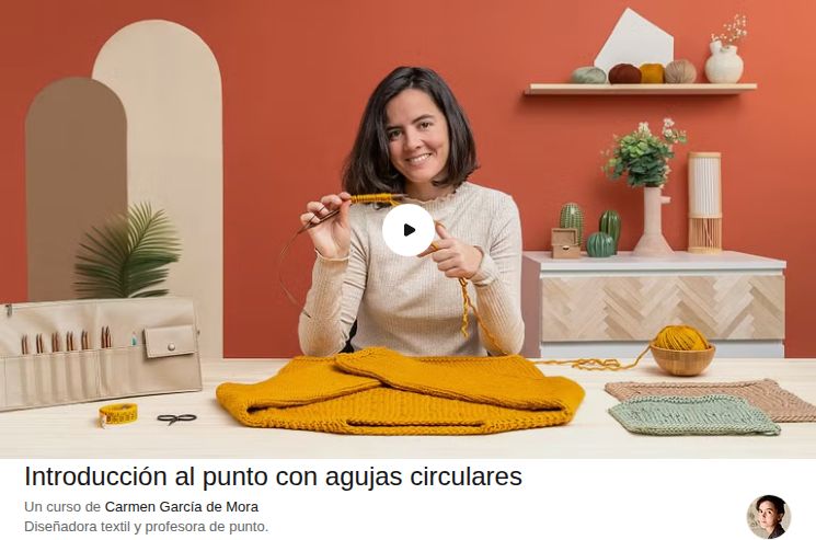 Introducción al punto con agujas circulares