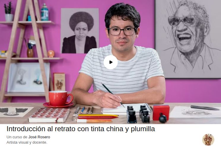 Introducción al retrato con tinta china y plumilla