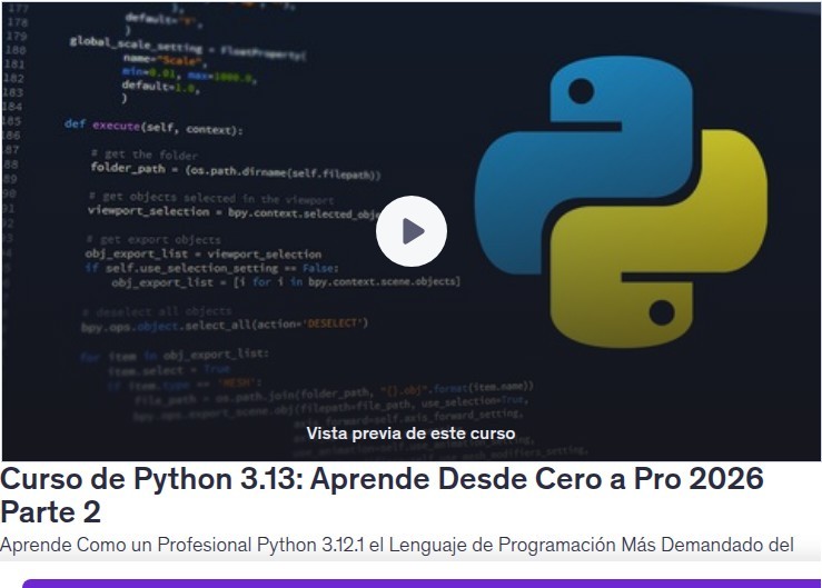 Curso de Python 3.13: Aprende Desde Cero a Pro 2026 Parte 2