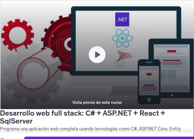 Desarrollo web full stack: C# + ASP.NET + React + SqlServer