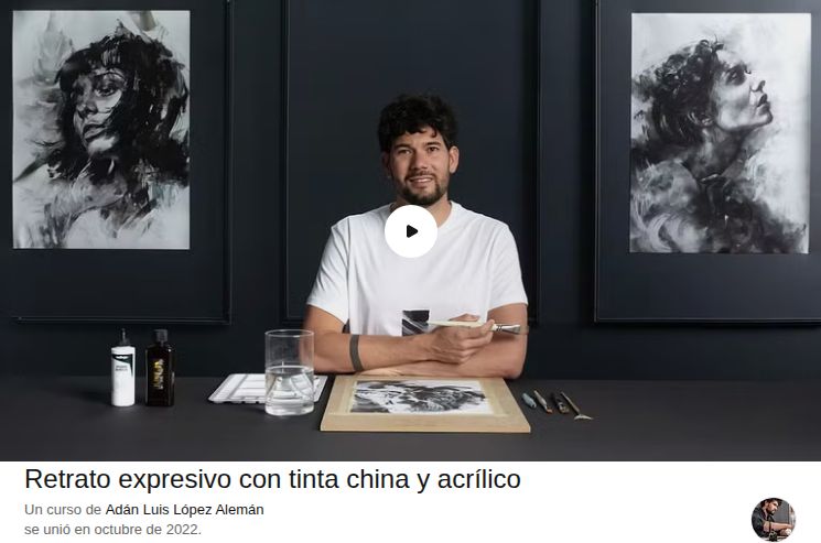 Retrato expresivo con tinta china y acrílico