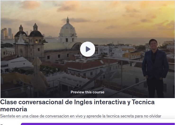 Clase conversacional de Inglés interactiva y Técnica memoria